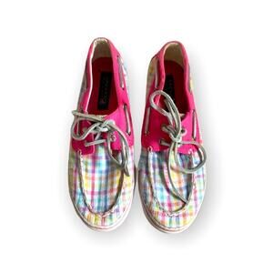 Plaid Sparkle Pink Sperry Boatshoes